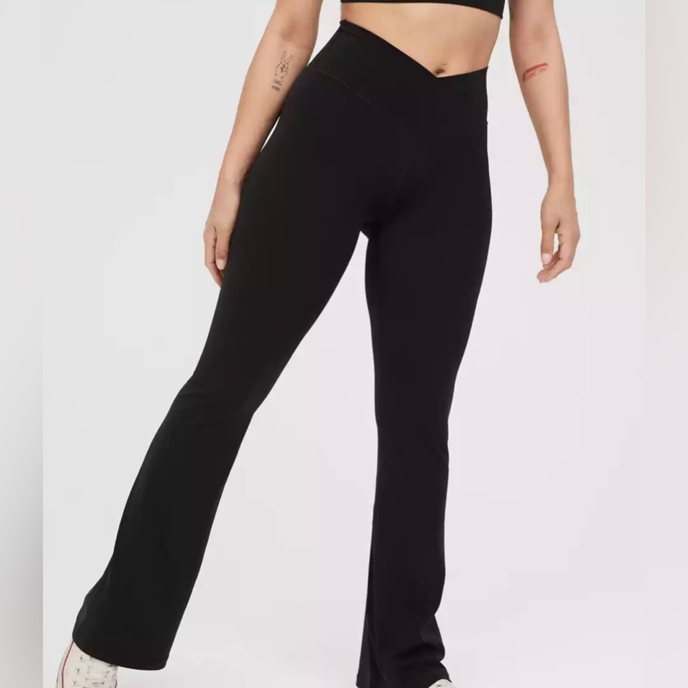 Aerie Real Me High Waisted Crossover Flare Legging